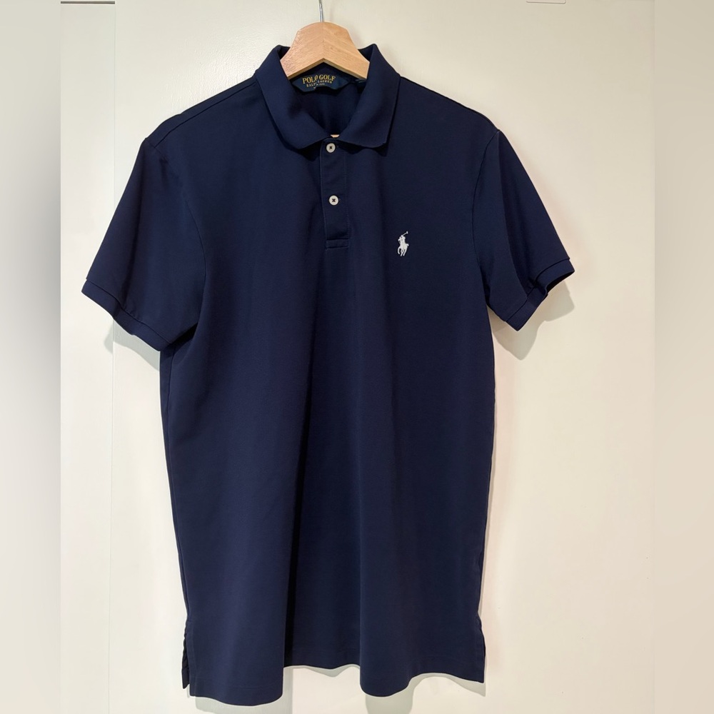 Men’s navy large polo golf performance shirt